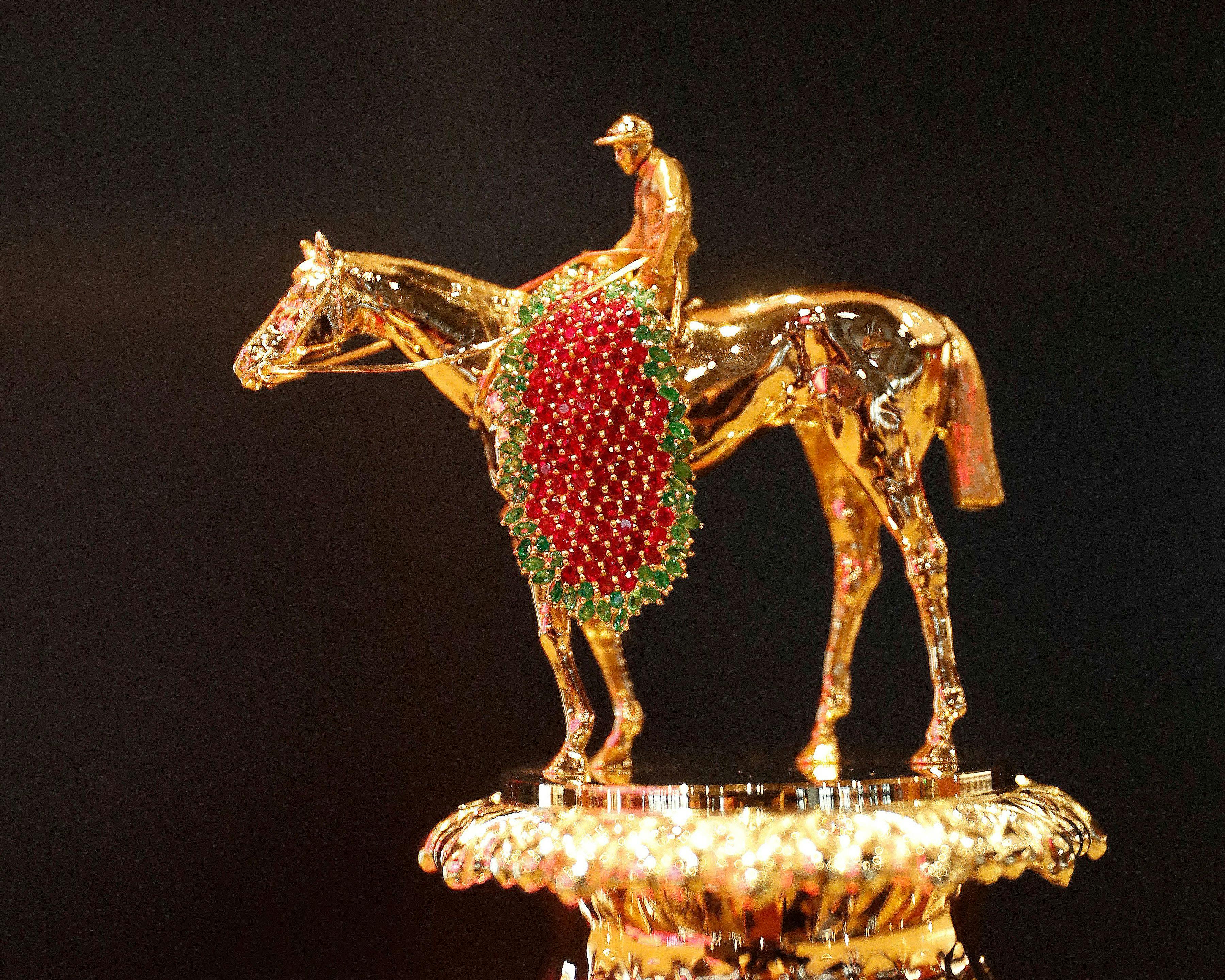 The special trophy for the 150th Kentucky Derby