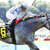 AG Bullet wins the Never Say Die Ladies Turf Sprint Stakes at Kentucky Downs.