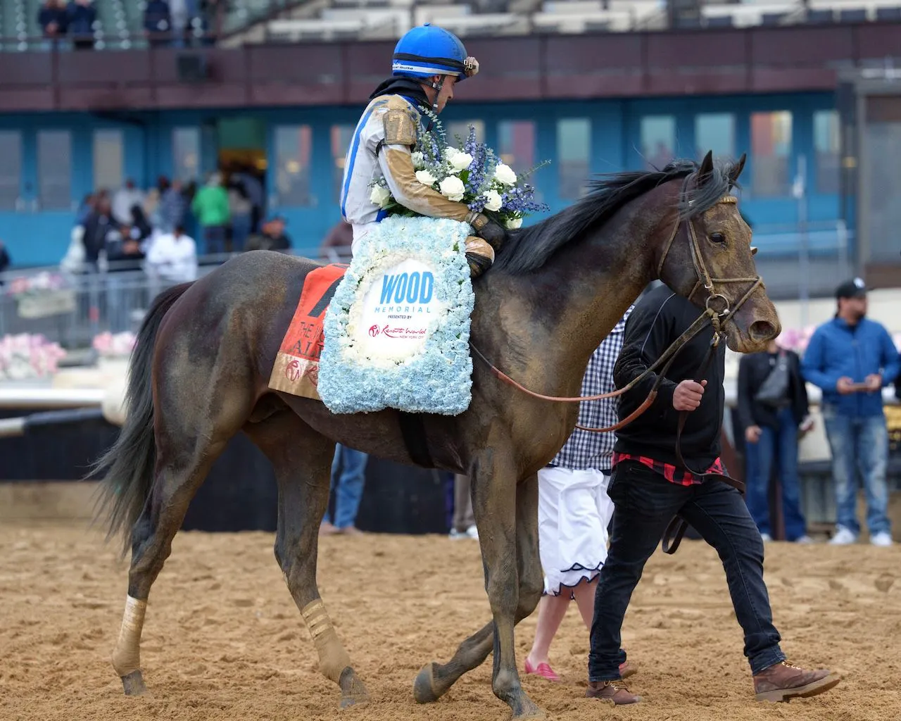 Albus wins the Wood Memorial at Aqueduct.