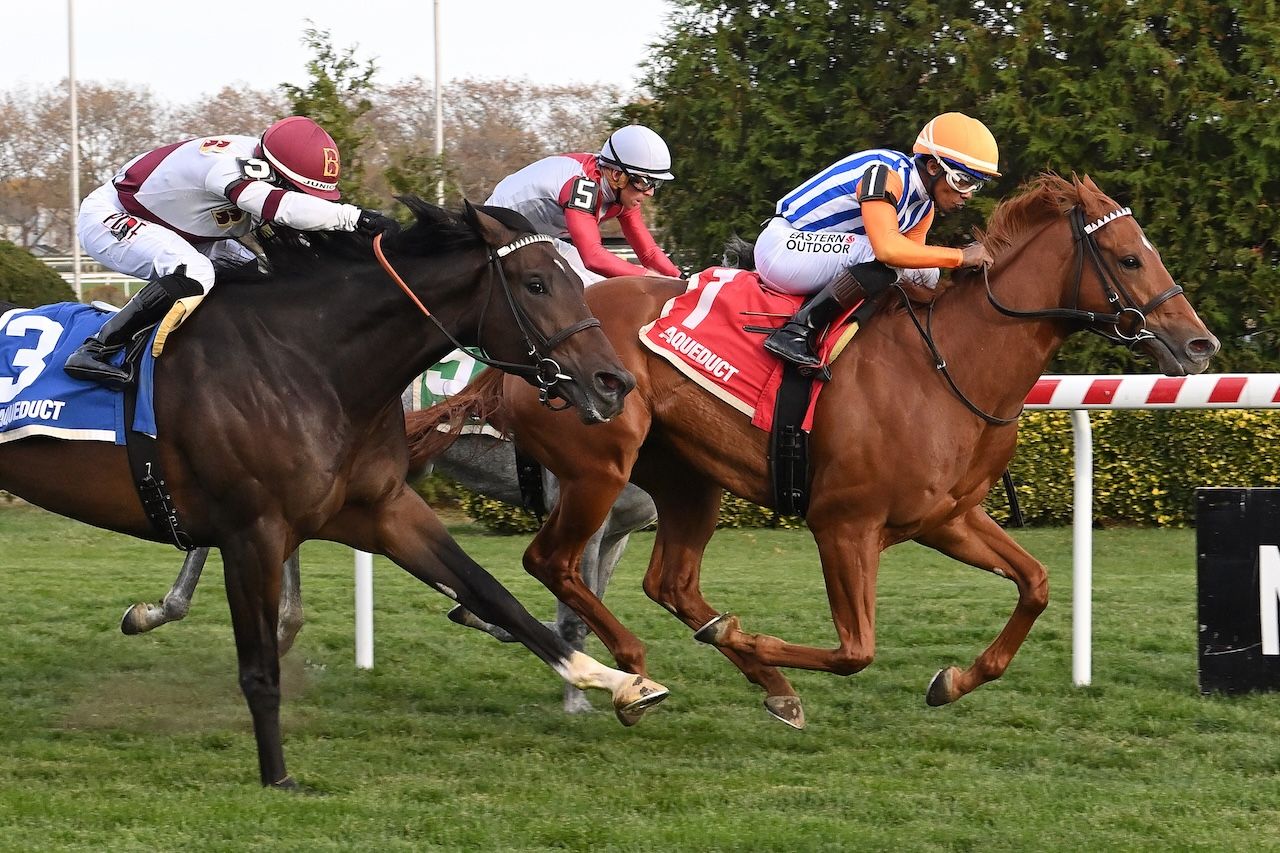 Attfield wins the Central Park Stakes at Aqueduct.