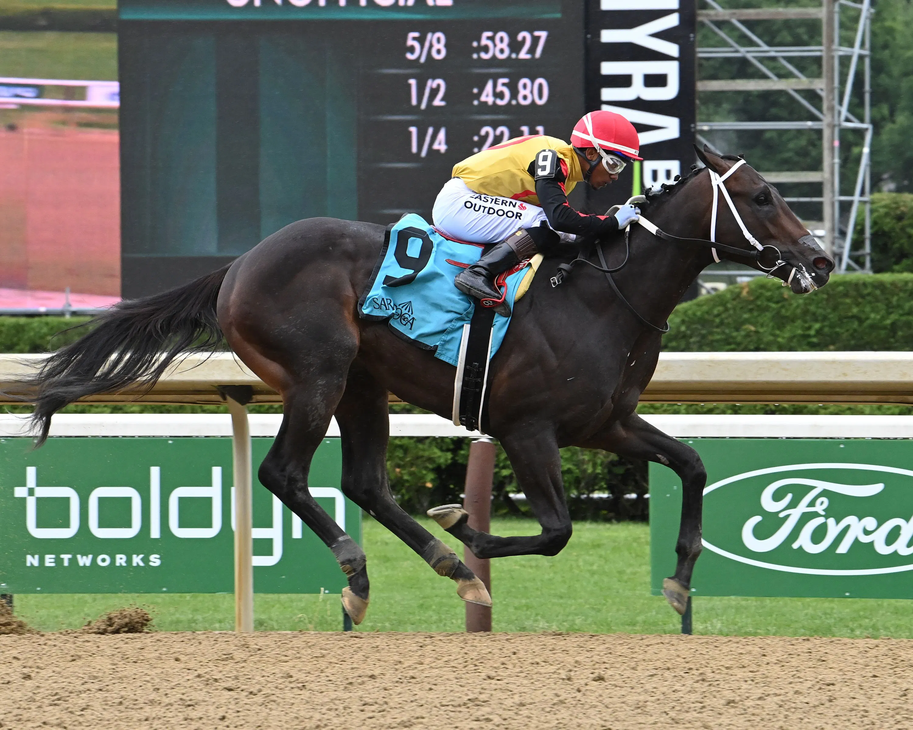 Booked breaking his maiden at Saratoga.