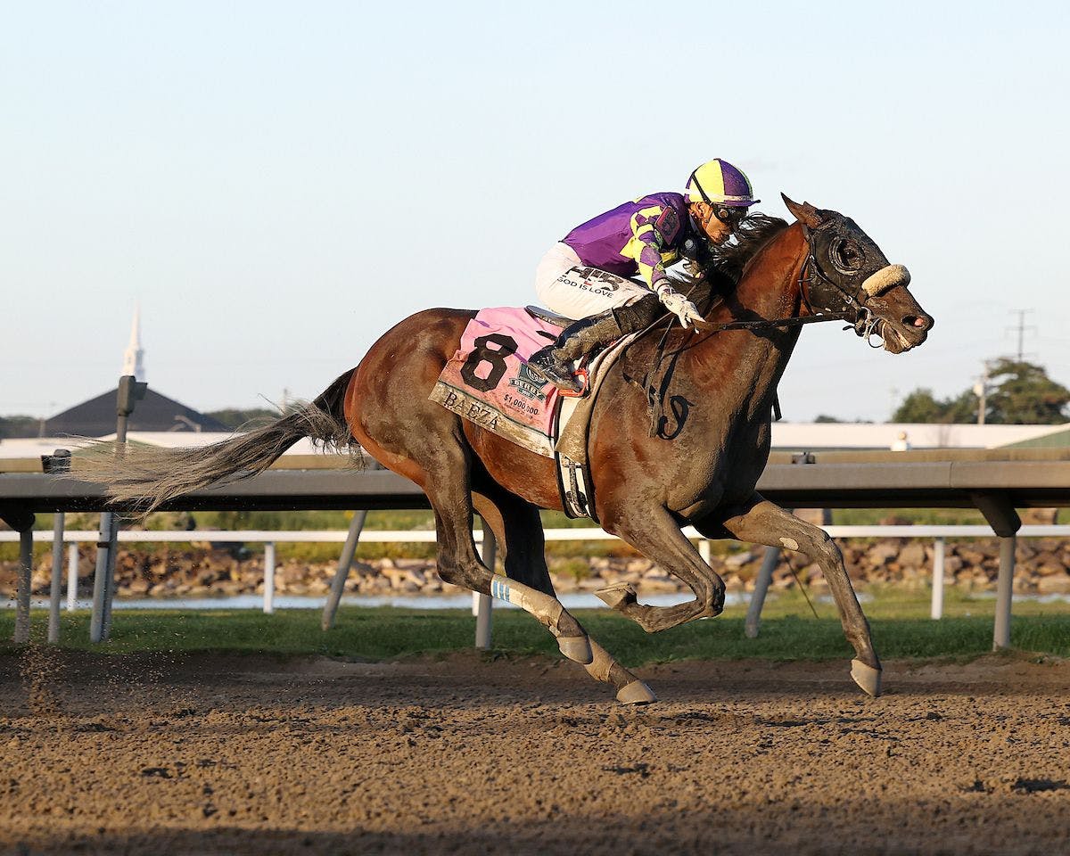 Baeza wins the Pennsylcania Derby at Parx Racing.