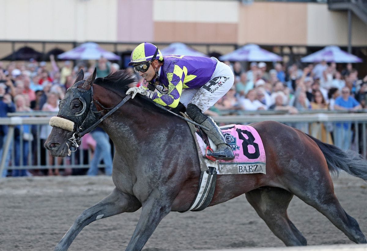 Baeza wins the Pennsylcania Derby at Parx Racing.