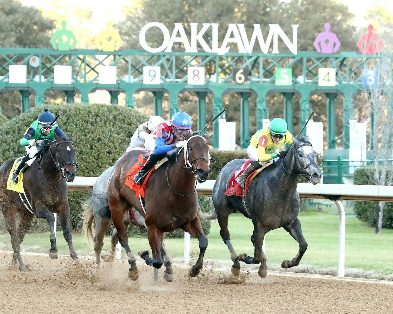 Benedetta wins the American Beauty Stakes at Oaklawn Park.
