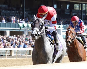 Confessional wins at Keeneland (Photo by Coady Media)