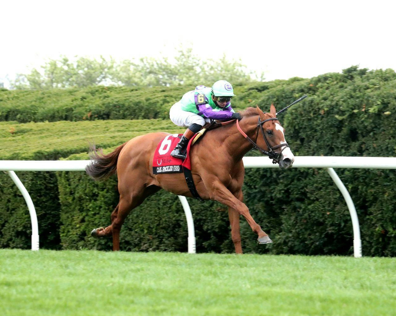 Carl Spackler wins the Maker's Mark Mile at Keeneland. 