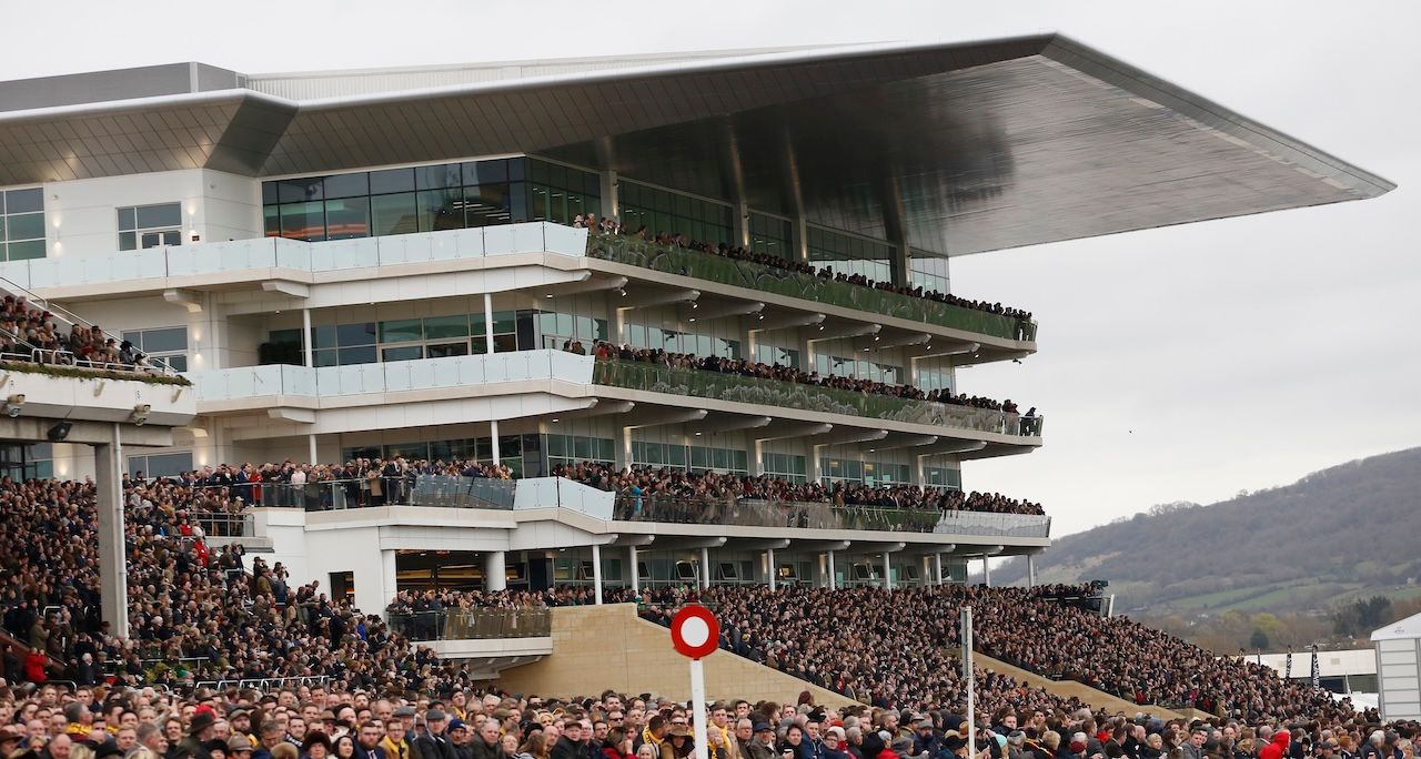 Chelenham grand stands at the Cheltenham Festival. (