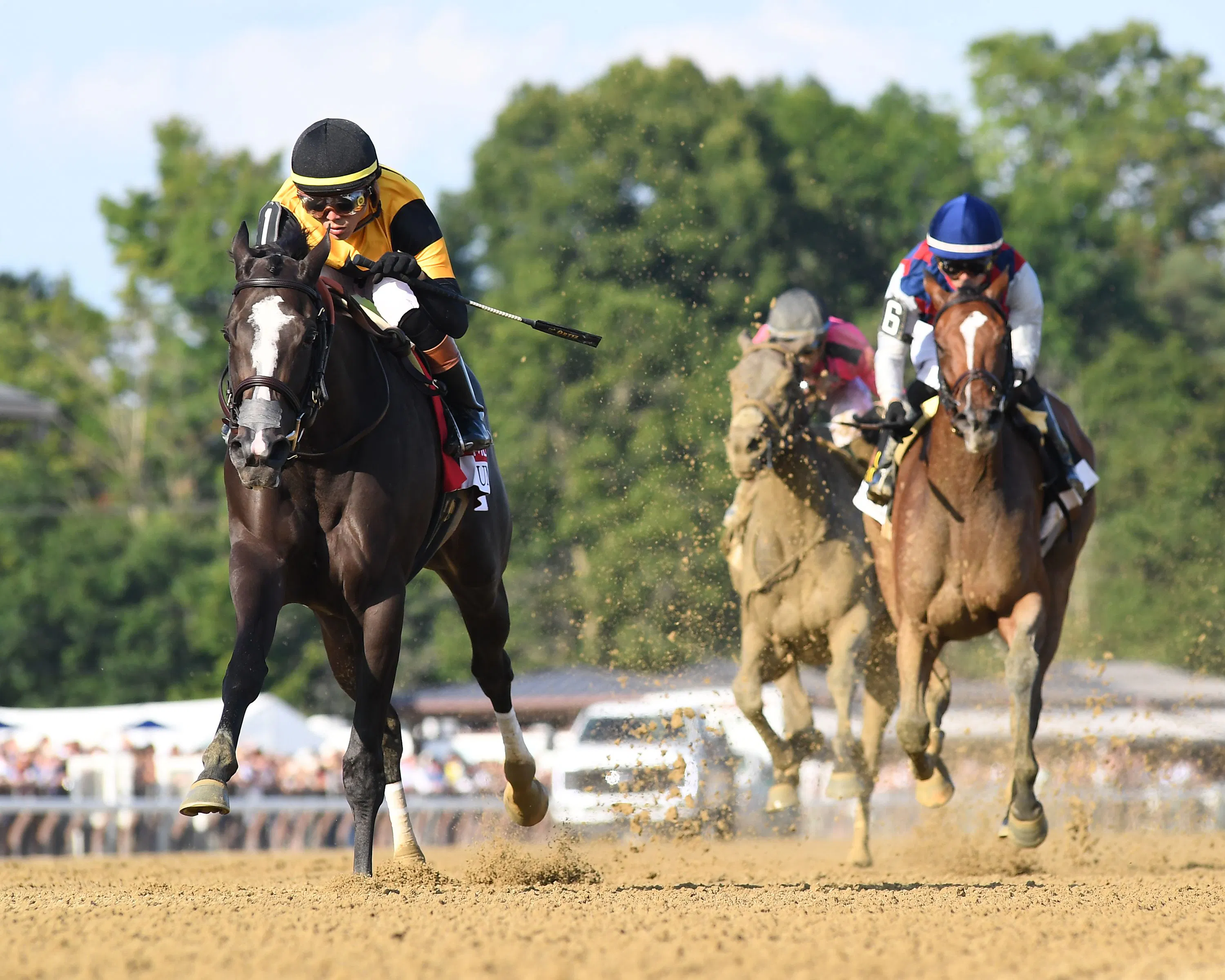 Counting Stars wins the Coaching Club American Oaks at Saratoga.