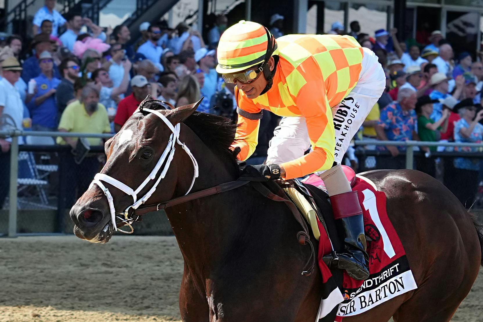 Crudo dominated his stakes and two-turn debut in the Sir Barton S.
