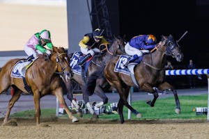 Dark Saffron wins the 2025 Dubai Golden Shaheen (G1) at Meydan