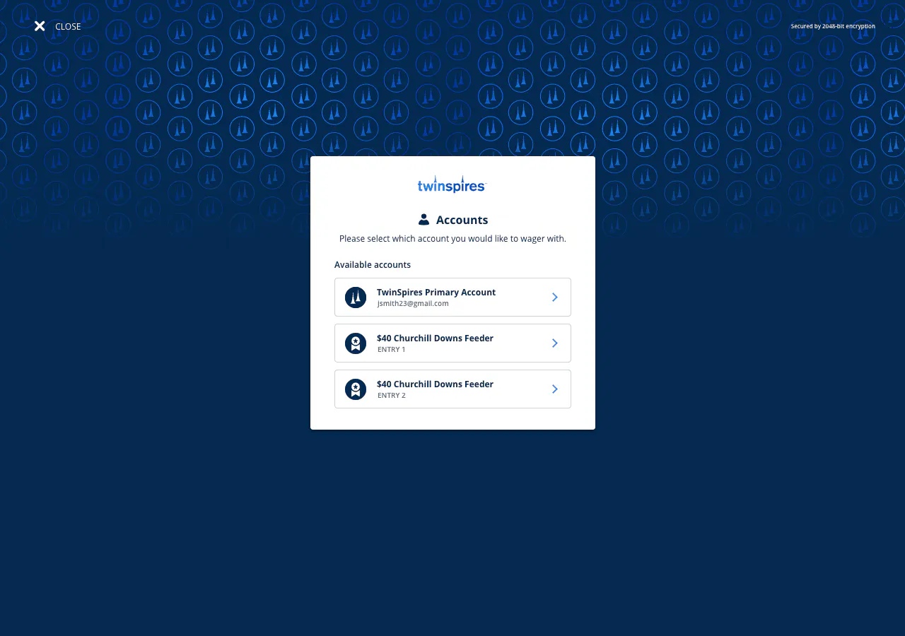 Wager Account Selector