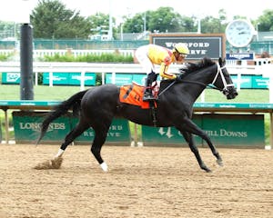 Emery wins the Leslie's Lady Overnight S. at Churchill Downs.