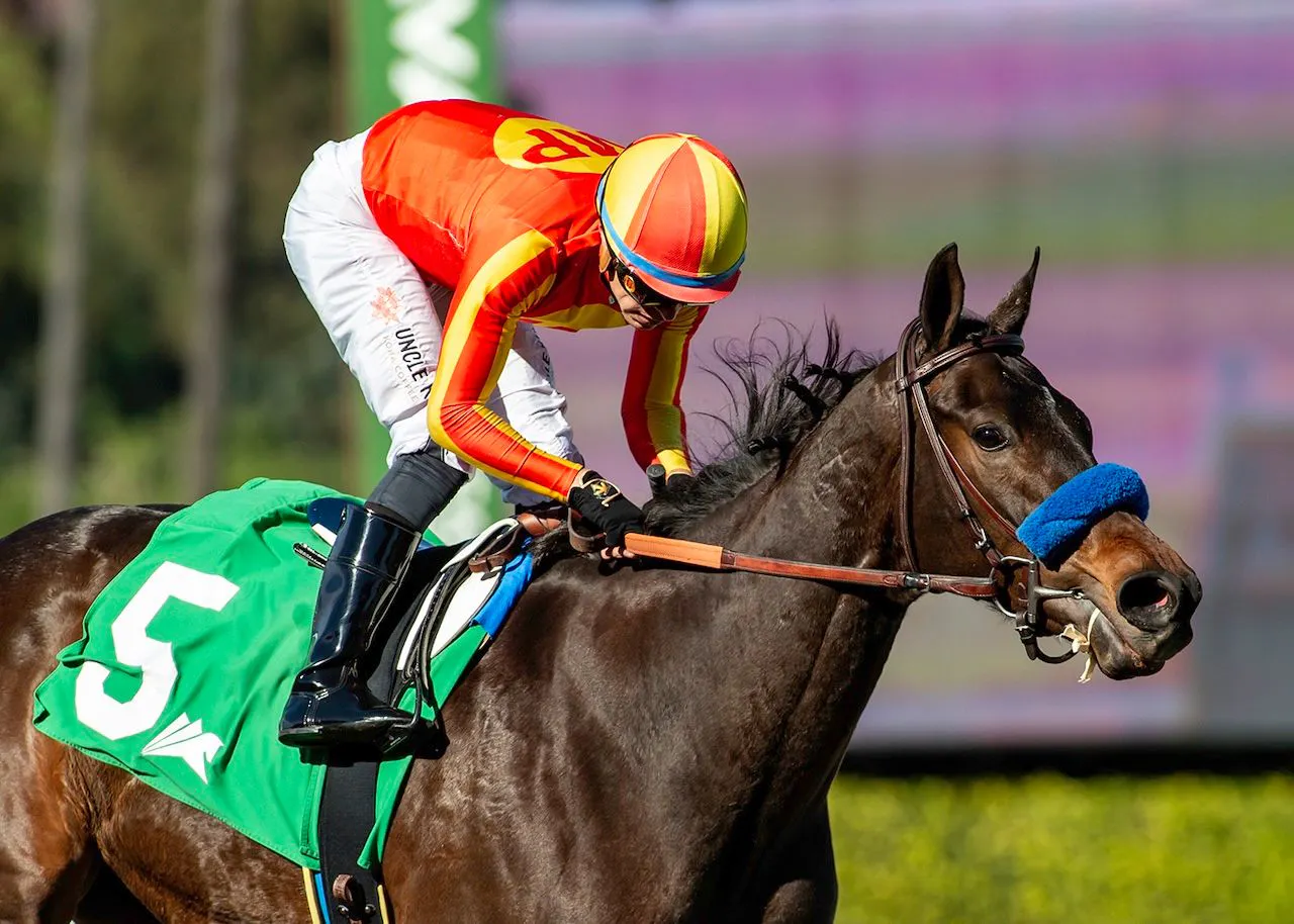 Expora wins the Santa Ynez at Santa Anita.