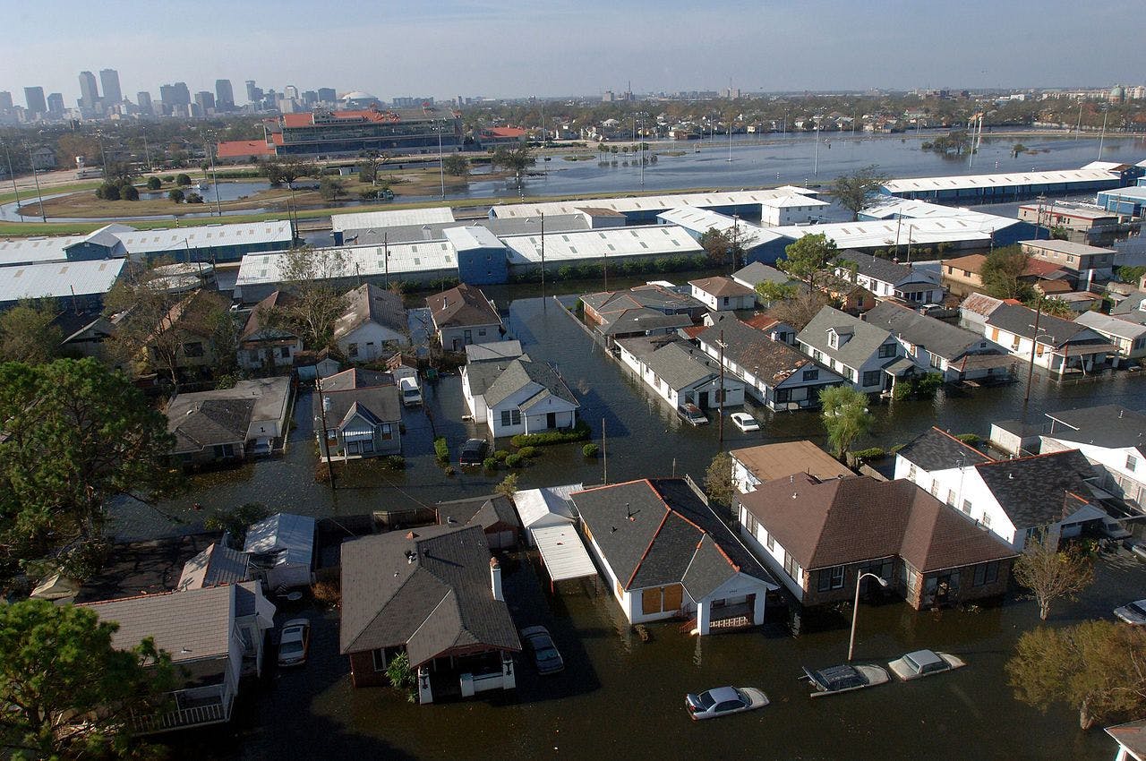 Fair Grounds and surrounding neighborhoods flooded post-Katrina