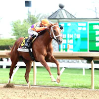 Further Ado wins the Blue Grass Stakes at Keeneland.