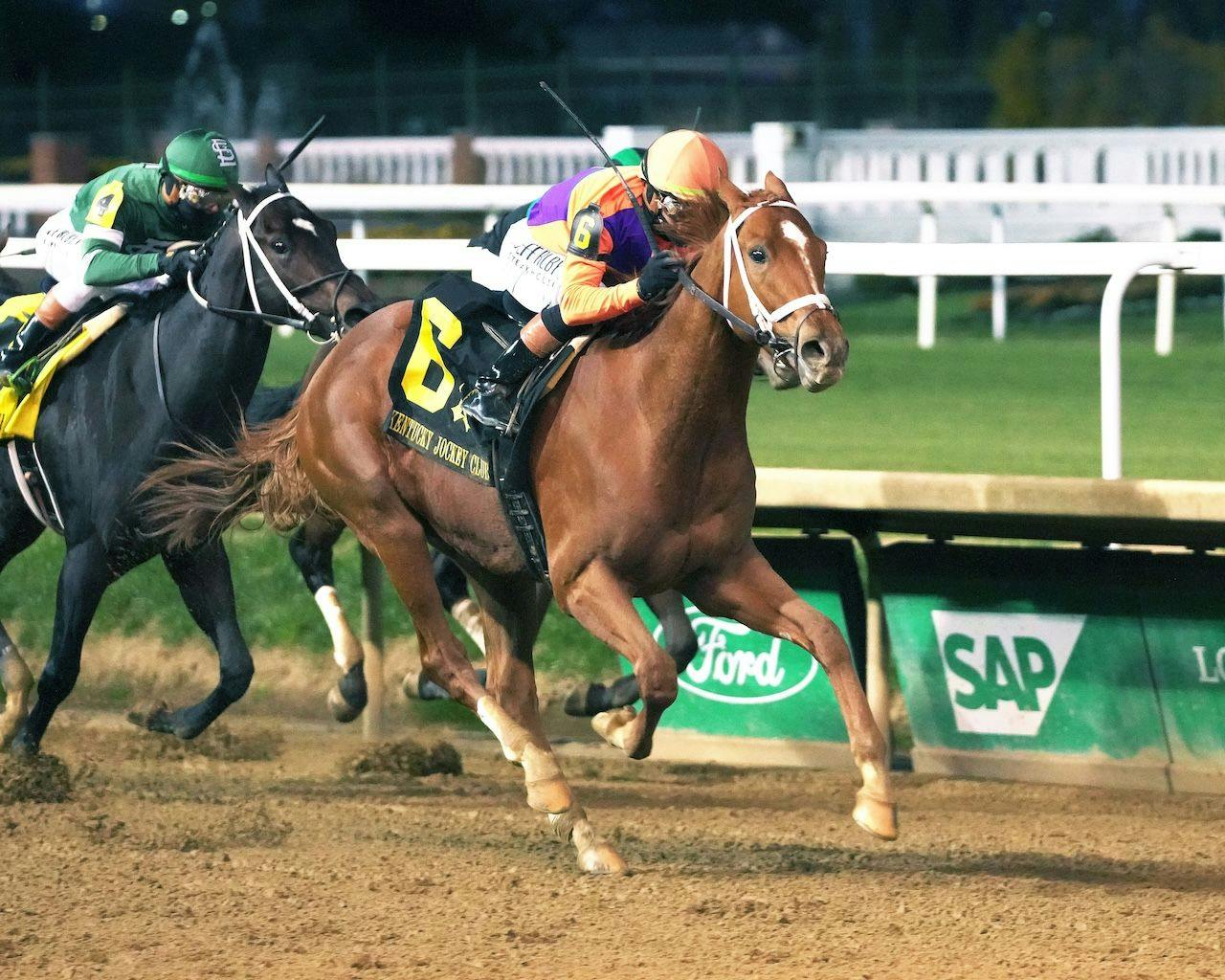 Further Ado wins the Kentucky Jockey Club (G2) at Churchill Downs. 