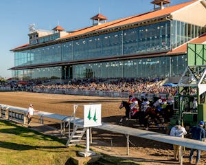 Fair Grounds racetrack grandstand racing scene (Photo by Coady Media)