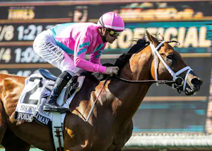 Formidable Man won as a 7-10 shot should in the Shoemaker Mile (G1)