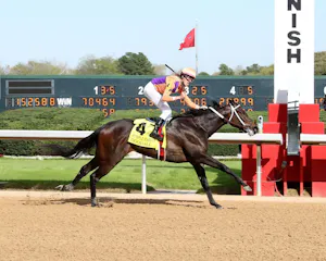 Goodall wins the Purple Martin Stakes at Oaklawn Park.