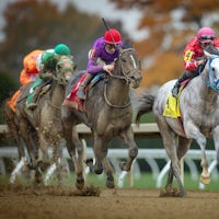 Glengarry winning the Bowman Mill S. at Keeneland (Photo by Keeneland Photo)
