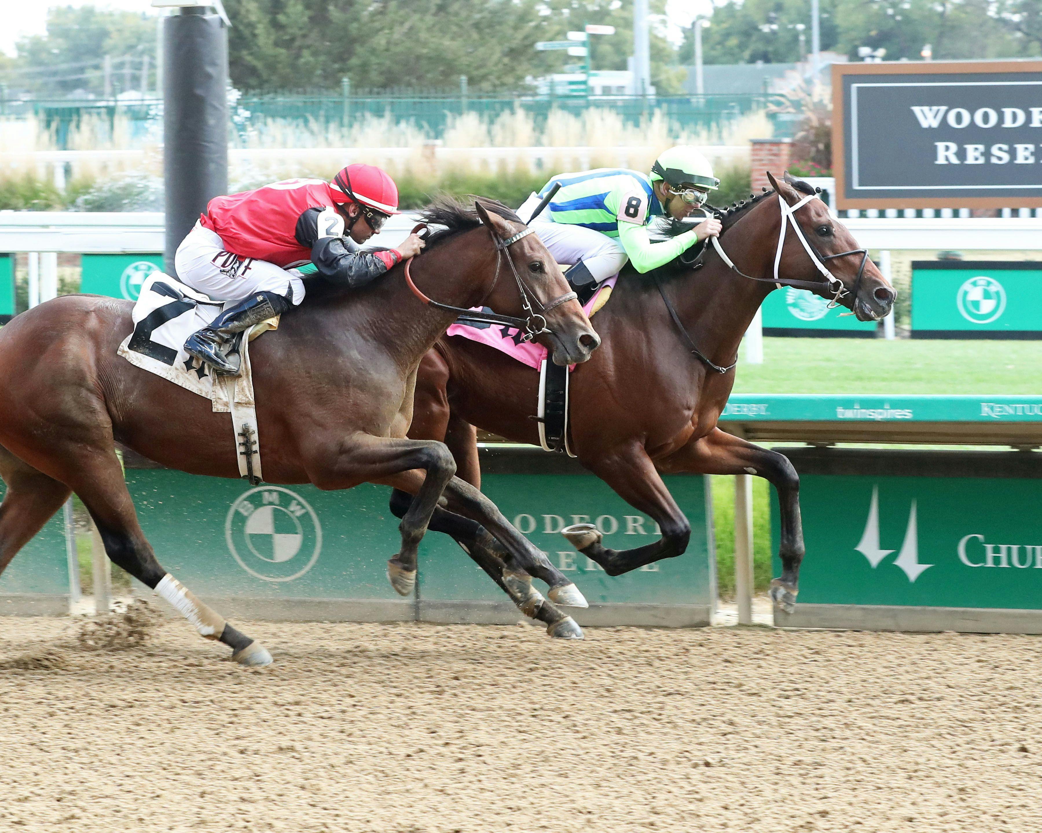 Informed Patriot breaking his maiden at Churchill Downs (Photo by Coady Photography)