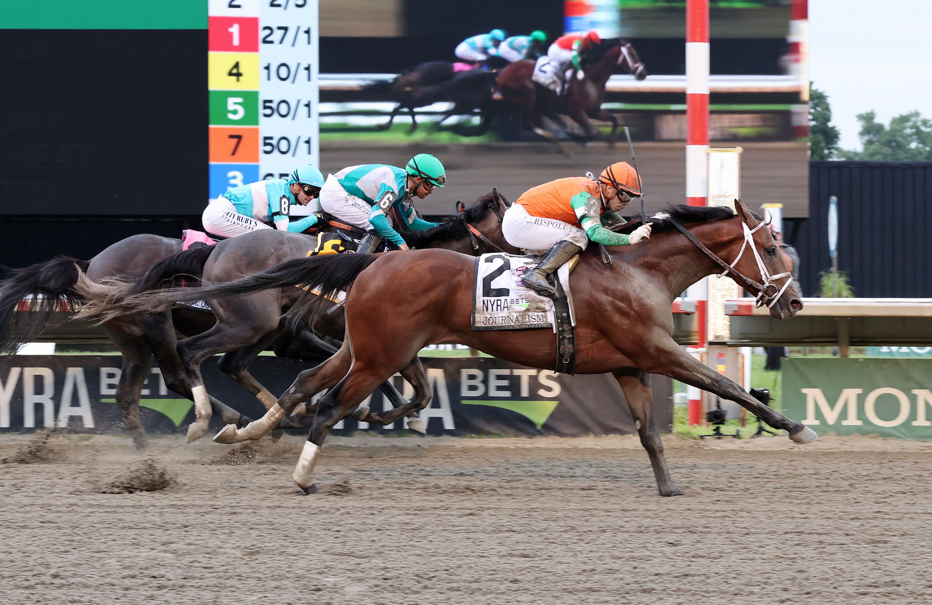 Journalism wins the Haskell at Monmouth Park. 