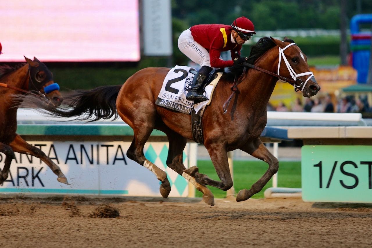 Journalism wins the San Felipe at Santa Anita.