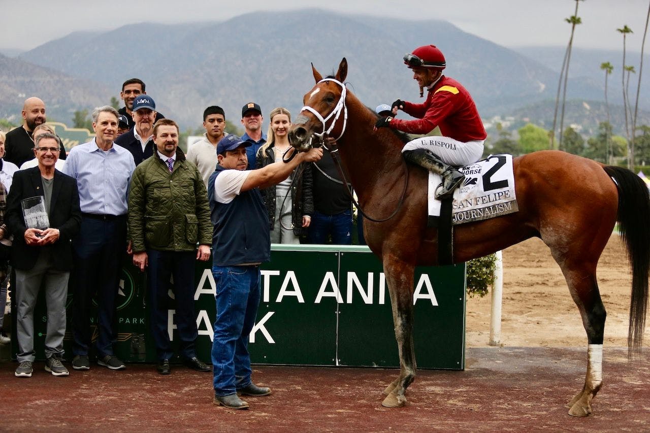 Journalism wins the San Felipe at Santa Anita.