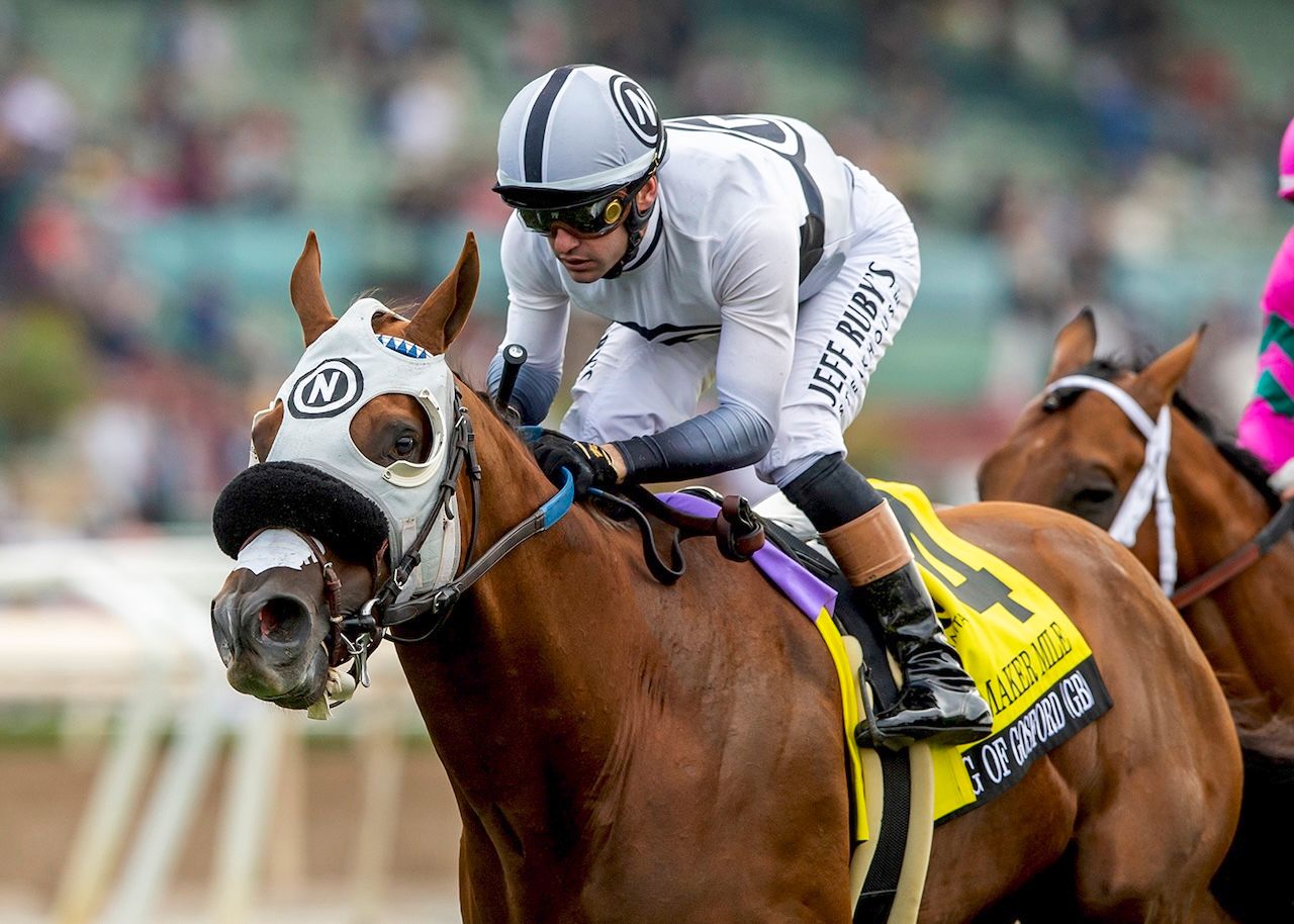 King of Gosford wins the Shoemaker Mile at Santa Anita.