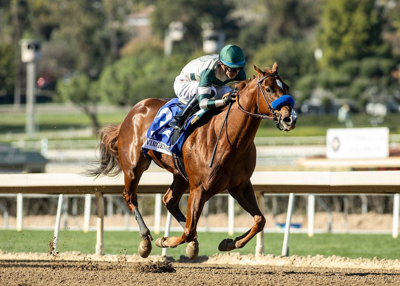 Kinza wins the Las Virgenes S. (G3) at Santa Anita