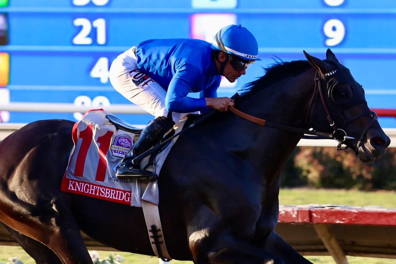 Knightsbridge wins the Pacific Classic at Del Mar.