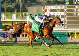 Later Than Planned wins at Santa Anita.