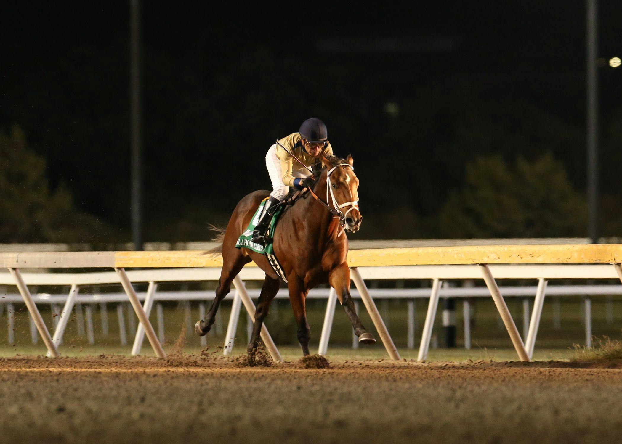 Mister Omaha wins the Oklahoma Classics Juvenile S. 2024 (Photo by Dustin Orona/Remington Park)