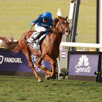 Notable Speech winning the Breeders' Cup Mile (G1) at Del Mar