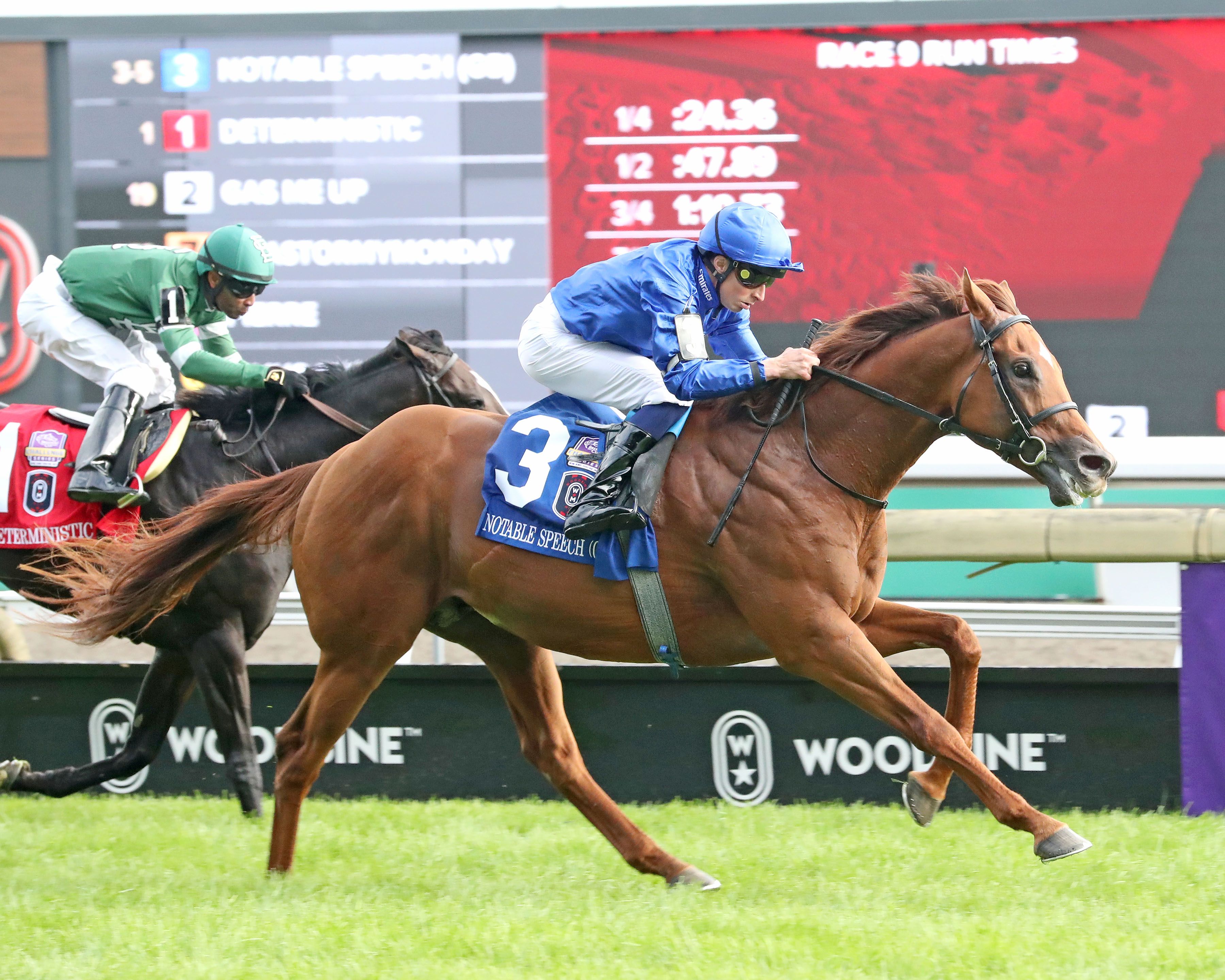 Notable Speech defends his title in the Woodbine Mile (G1)