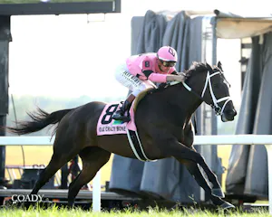 Ole Crazy Bone gave trainer Mike Maker a record sixth win in the Kentucky Turf Cup (G2)