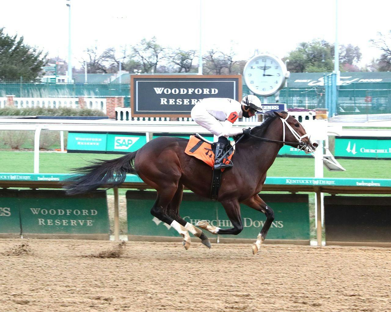 Patch Adams wins at Chuchill Downs.