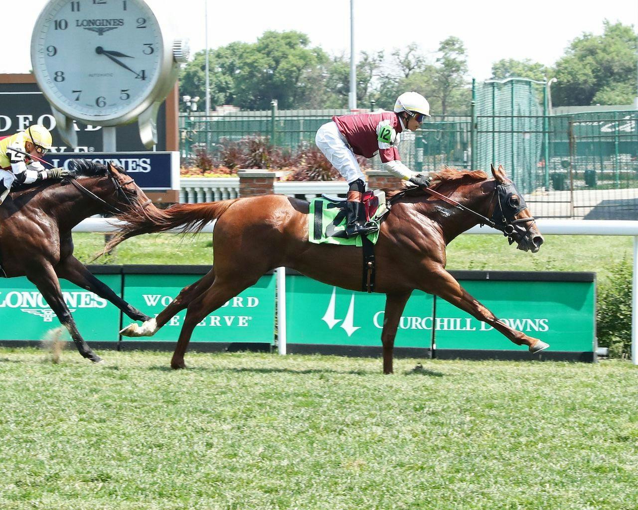 Rebel Red wins at Churchill Downs.