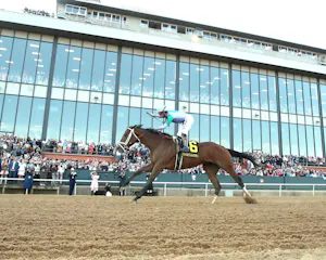 Renegade wins the Arkansas Derby at Oaklawn Park. 