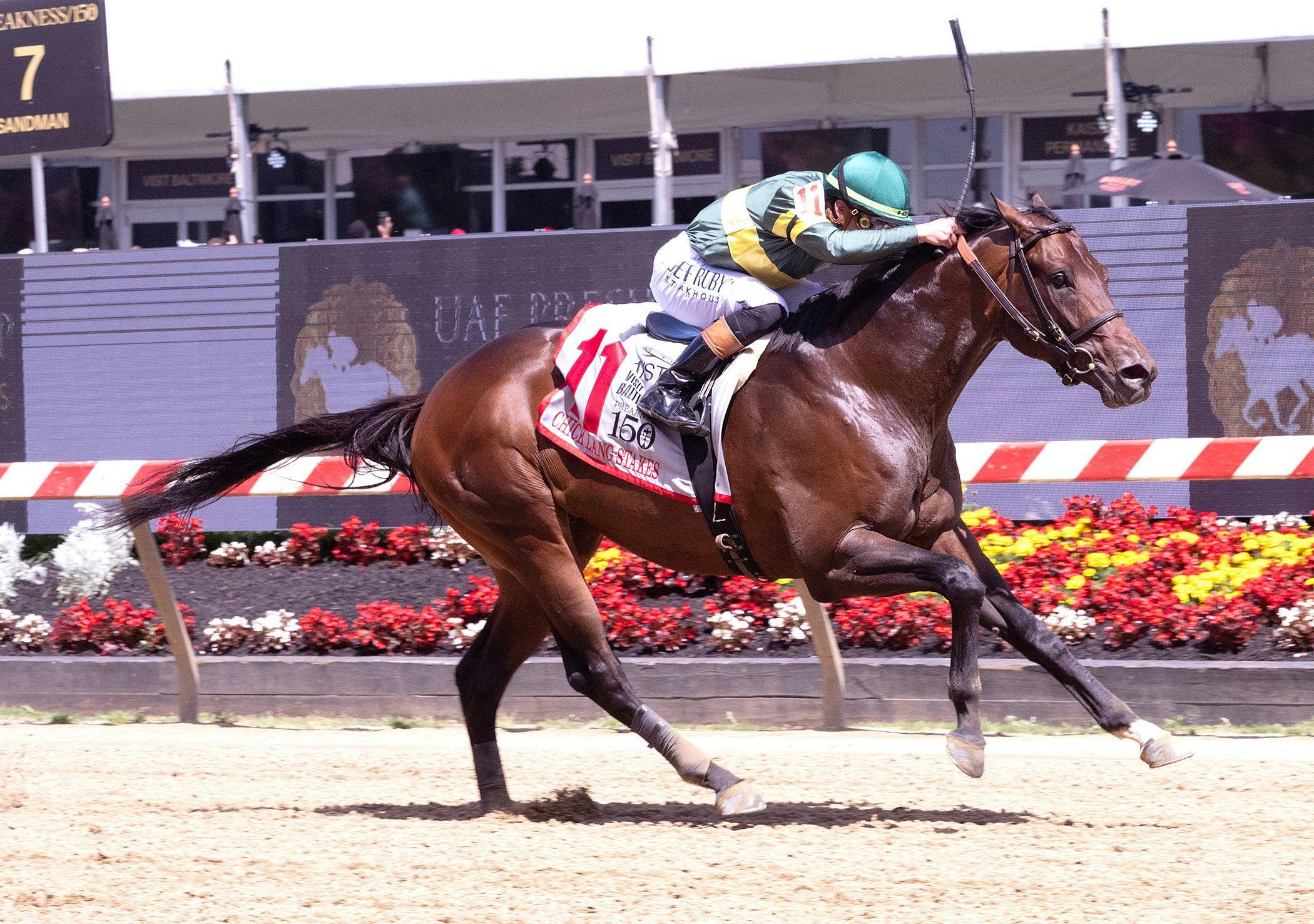 Retribution wins Chick Lang S. 2025 at Pimlico (Photo by MJC/Jim McCue)