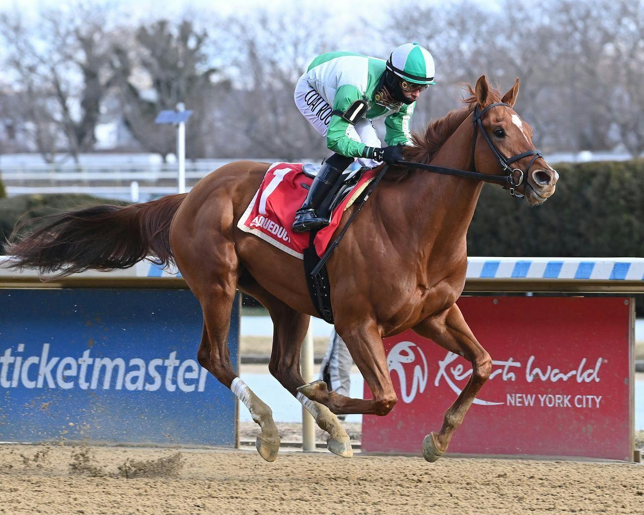 Sand Devil wins at Aqueduct. 