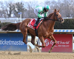 Sand Devil wins at Aqueduct. 