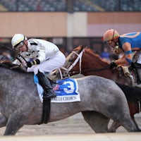 Saudi Crown winning the Pennsylvania Derby (G1) at Parx Racing (Photo by Equi-Photo)