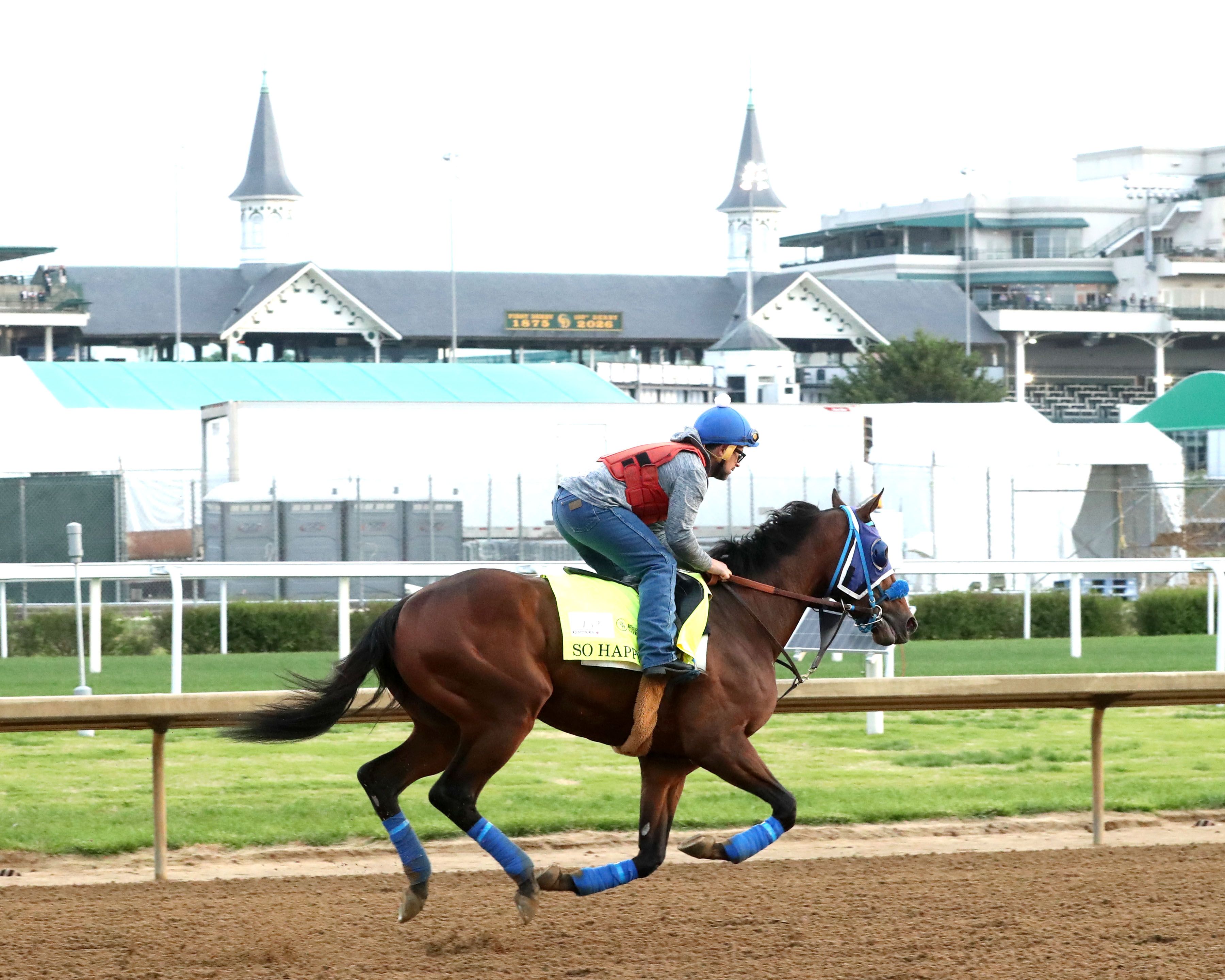 Kentucky Derby contender So Happy gallops at Churchill Downs