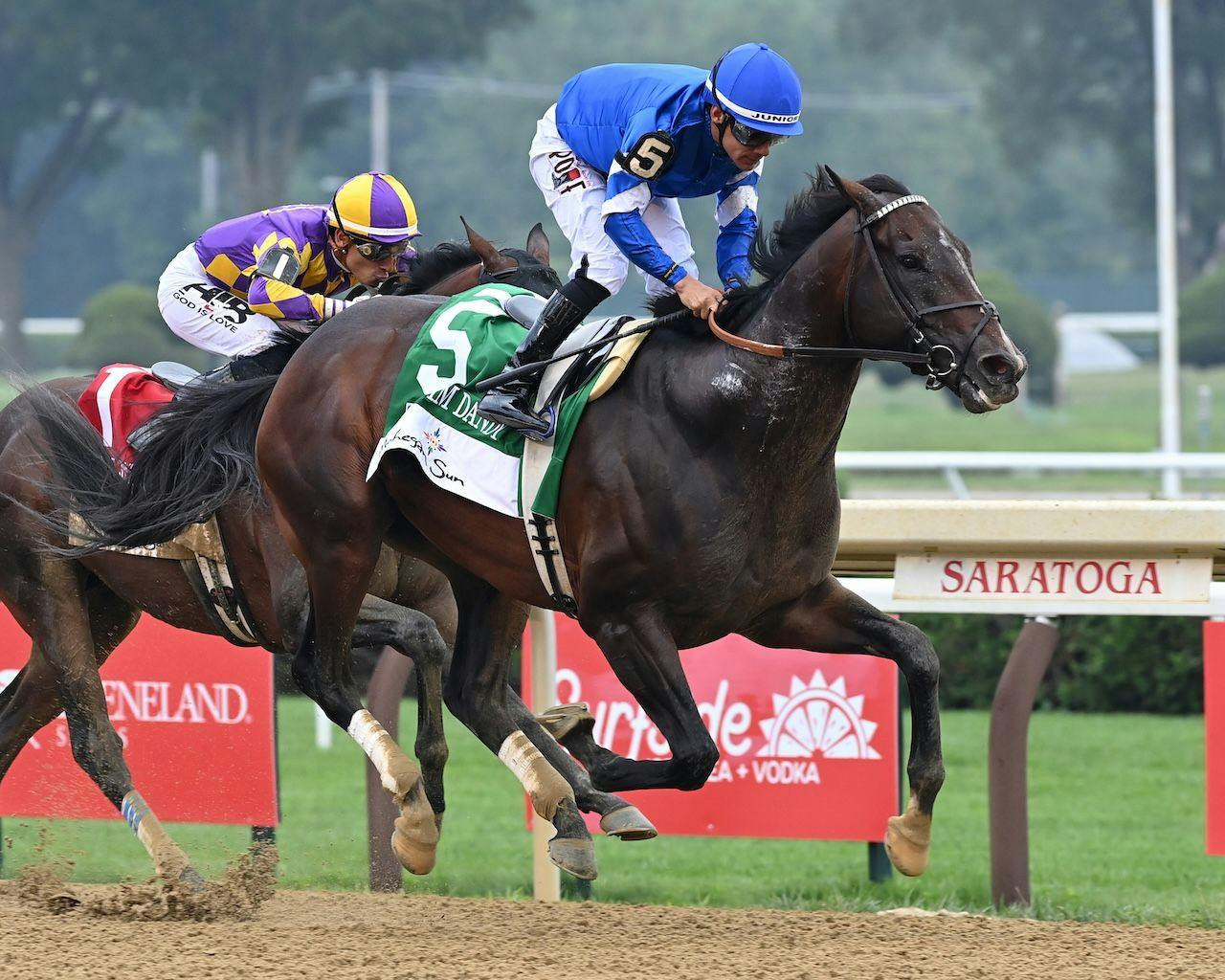 Sovereignty wins the 2025 Jim Dandy at Saratoga. 