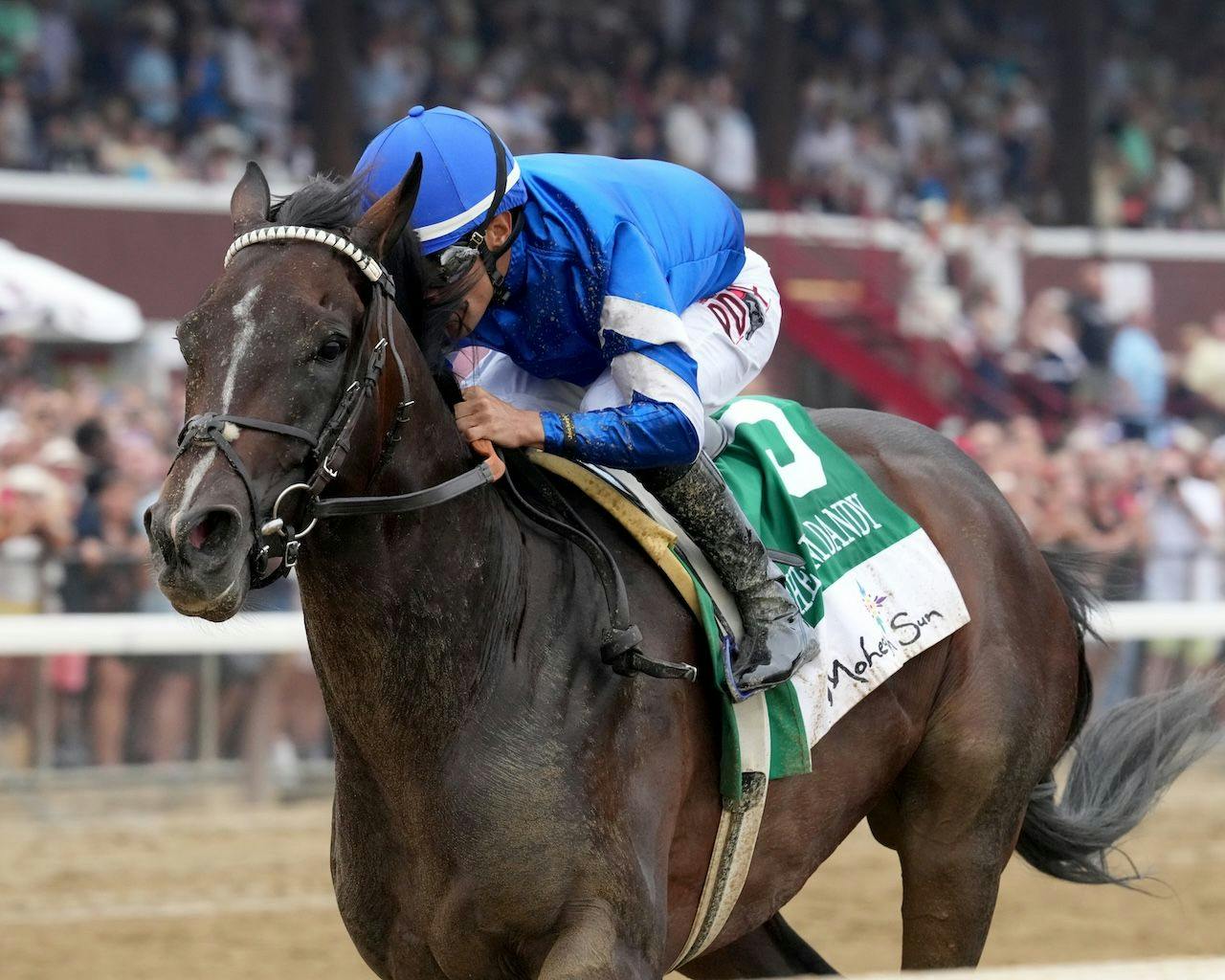 Sovereignty wins the 2025 Jim Dandy at Saratoga. 