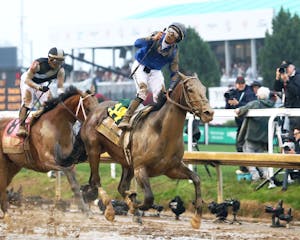 Sovereignty wins the 2025 Kentucky Derby at Churchill Downs. 