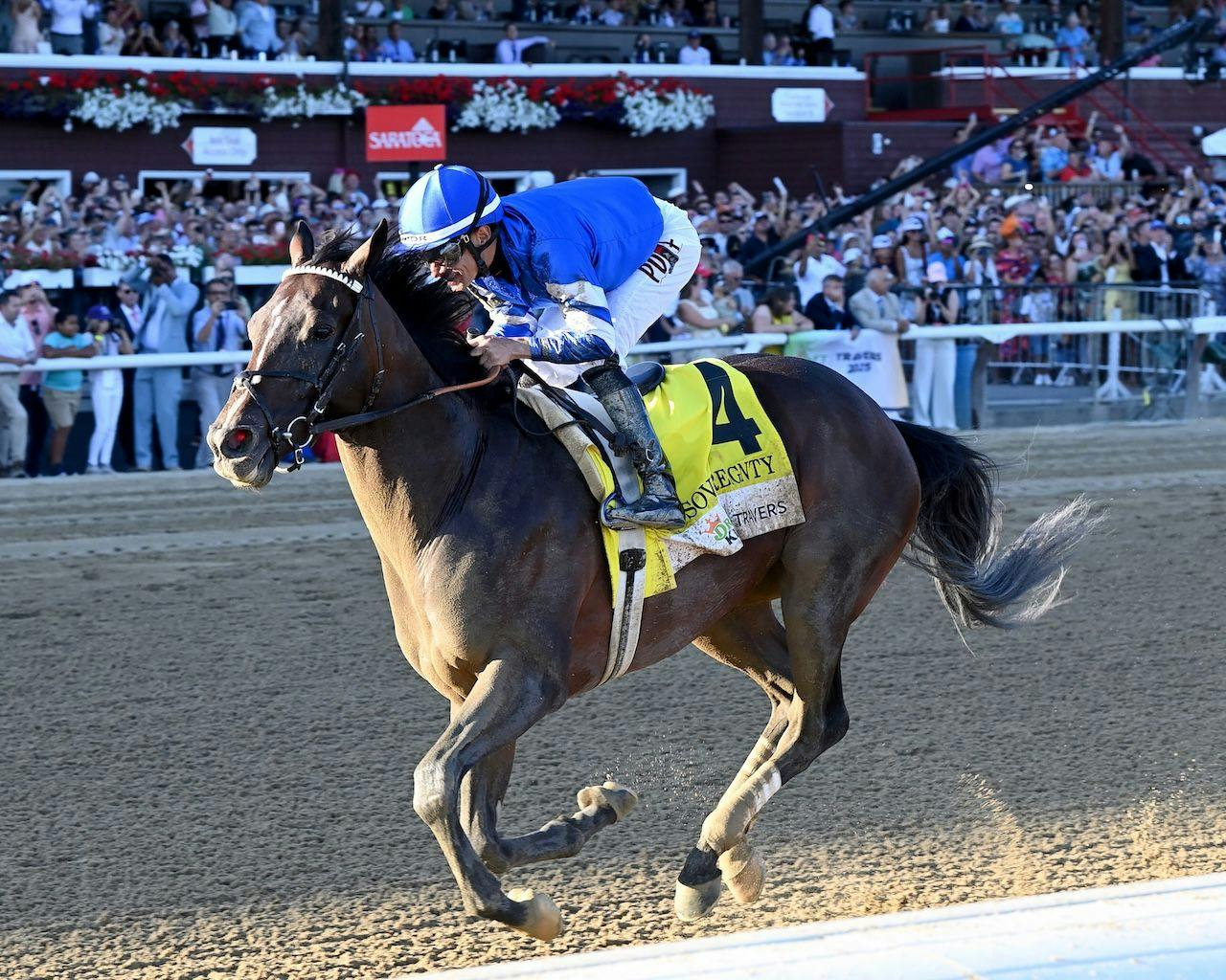 Sovereignty wins the Travers at Saratoga. 