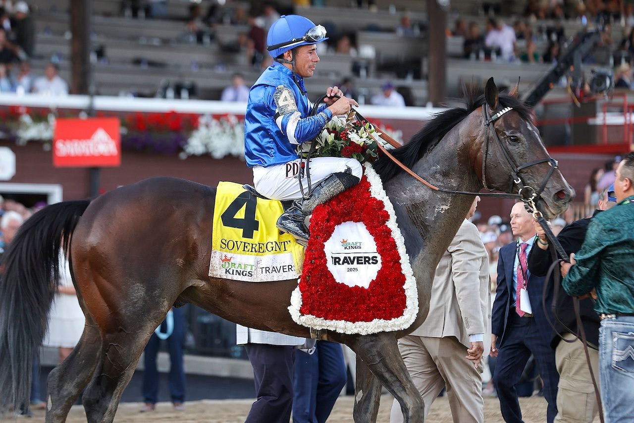 Sovereignty wins the Travers at Saratoga.