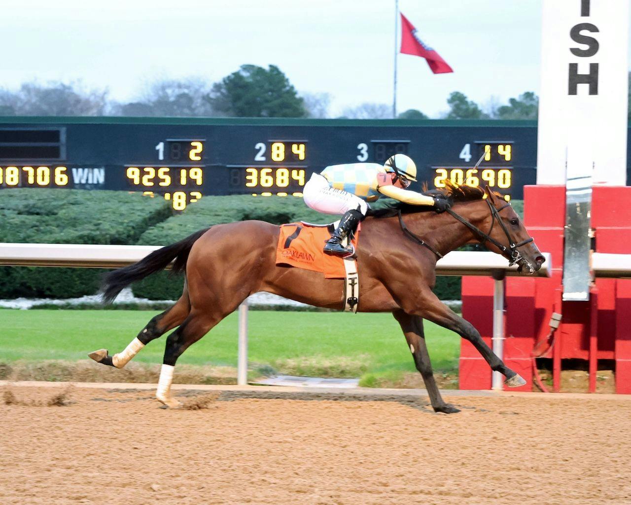 Strategic Risk wins the Smarty Jones at Oaklawn Park.